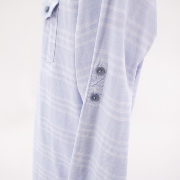 Calvin Klein Blue Plaid Double Pocket Front Button Down Medium Cotton Long Sleev - Picture 6 of 13
